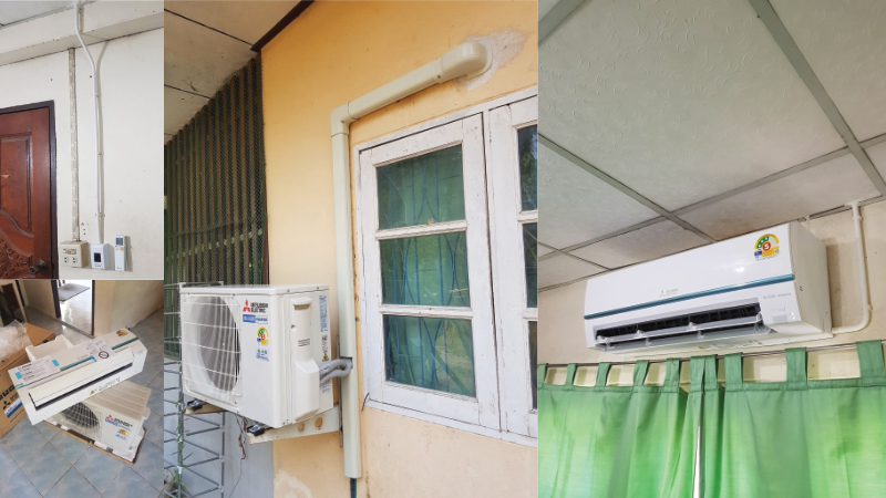 แอร์ Mitsubishi Inverter เครื่องปรับอากาศอินเวอร์เตอร์ ประหยัดไฟ พร้อมตัวอย่างงานติดตั้ง